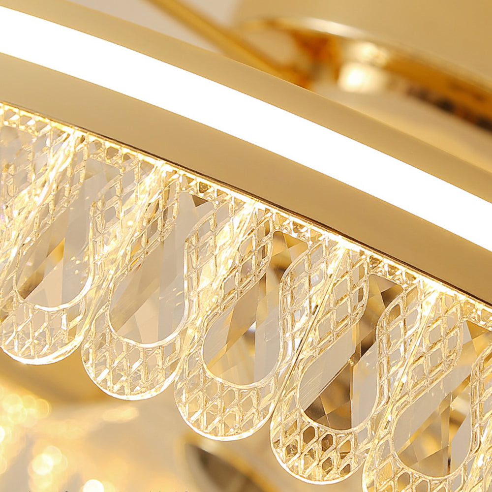 Kelley Deckenventilator mit Beleuchtung Gold, 2 Stile, ∅50/60CM - Lumpaz