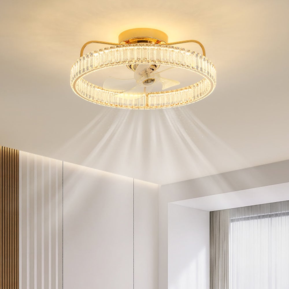 Kelley Deckenventilator mit Beleuchtung Gold, 2 Stile, ∅50/60CM - Lumpaz