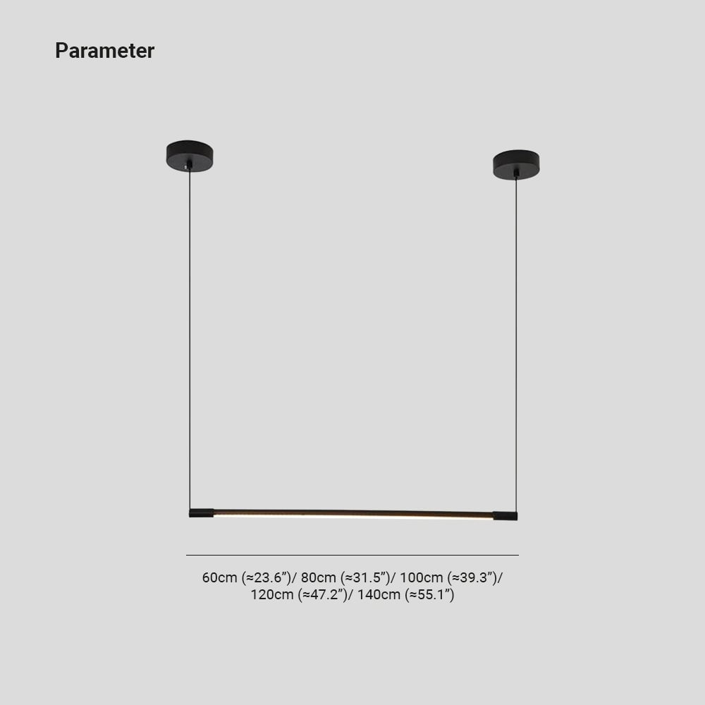 Edge Pendelleuchte Schwarz, 60/80/100/120/140CM Lang - Lumpaz