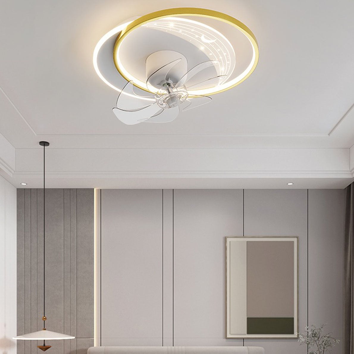 Kelley Deckenventilator mit Beleuchtung, 4 Stile, ∅50/90CM - Lumpaz