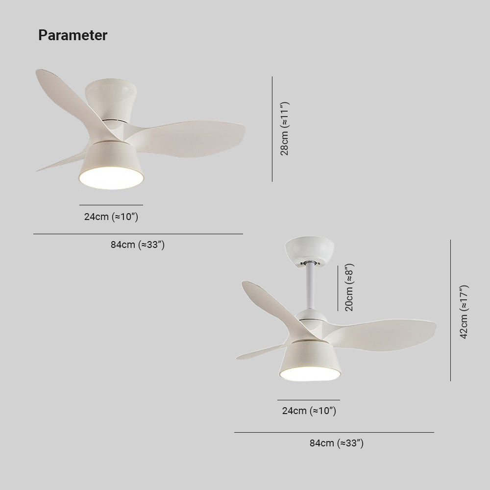 Walters Deckenventilator mit Beleuchtung, 3 Farben, L 84CM - Lumpaz