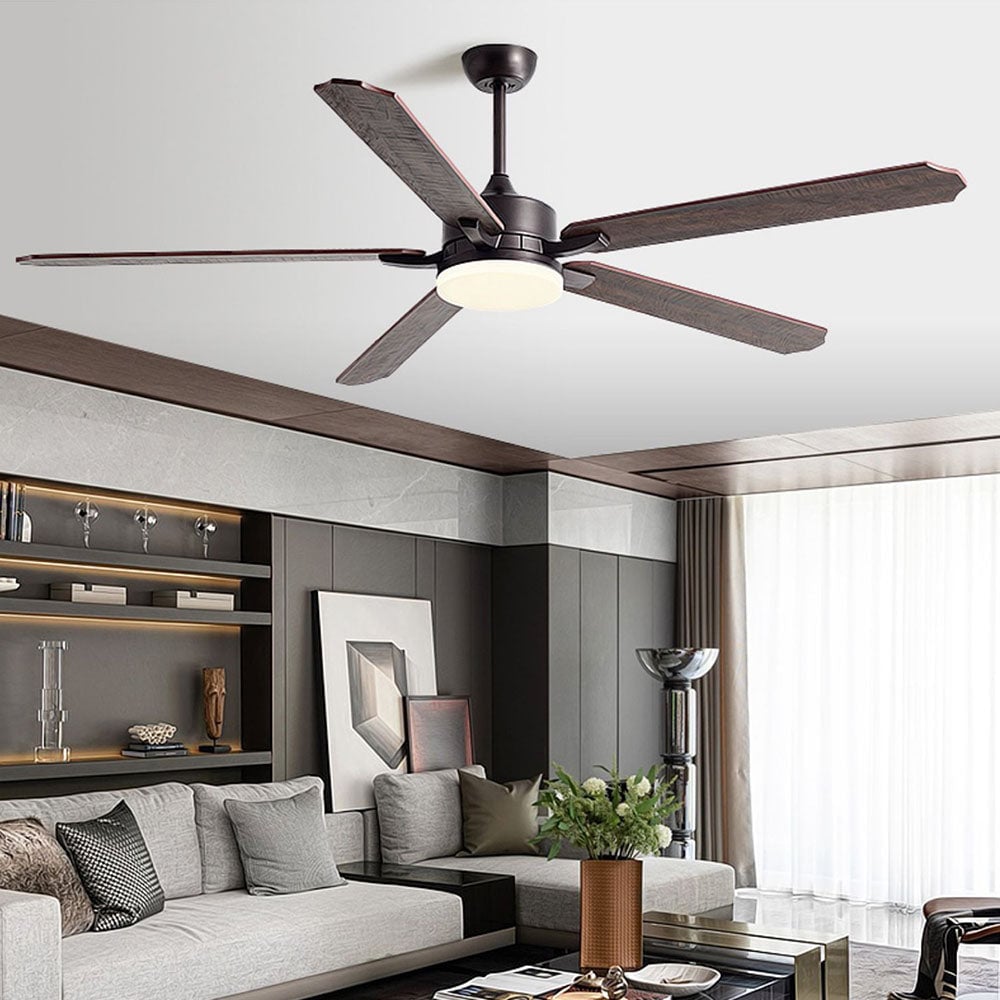 Haydn Deckenventilator mit Beleuchtung Schwarz 6-Blatt, ∅152/193CM - Lumpaz