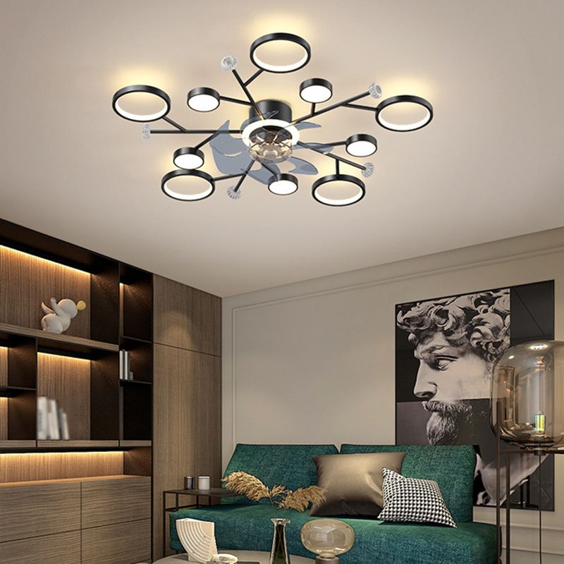 Weiss Deckenventilator mit Beleuchtung, 2 Farben, 62/88/107CM Lang - Lumpaz