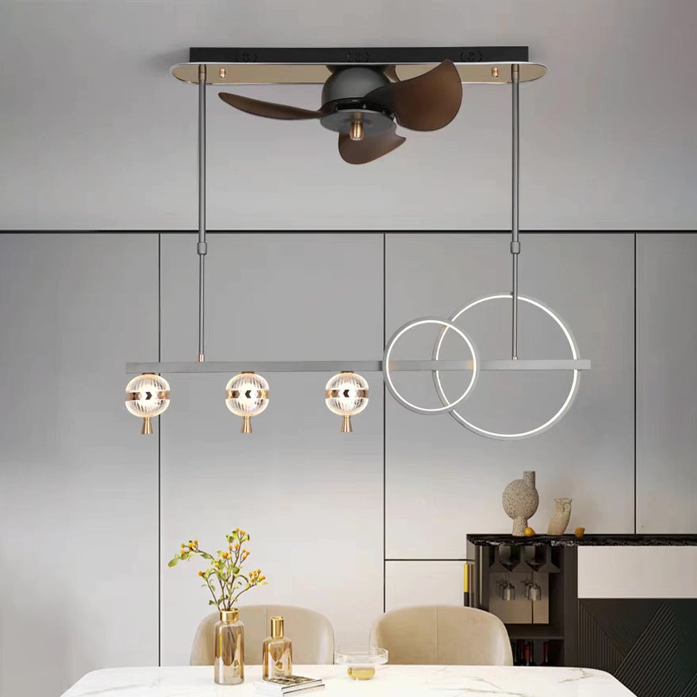 Madina Deckenventilator mit Beleuchtung Aluminium & Metall, ∅110CM - Lumpaz