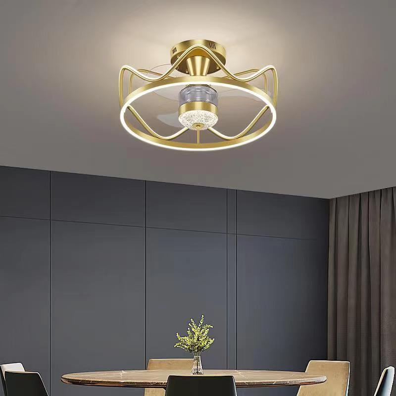 Kelley Deckenventilator mit Beleuchtung Gold & Schwarz, ∅65CM - Lumpaz