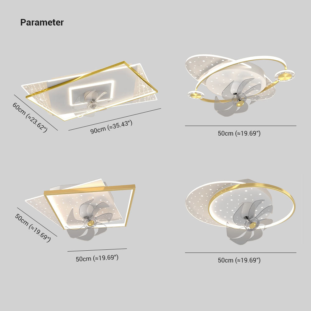 Kelley Deckenventilator mit Beleuchtung, 4 Stile, ∅50/90CM - Lumpaz