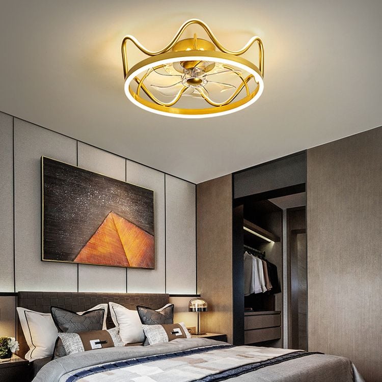 Madina Deckenventilator mit Beleuchtung Krone, 2 Farben, ∅47/56cm - Lumpaz