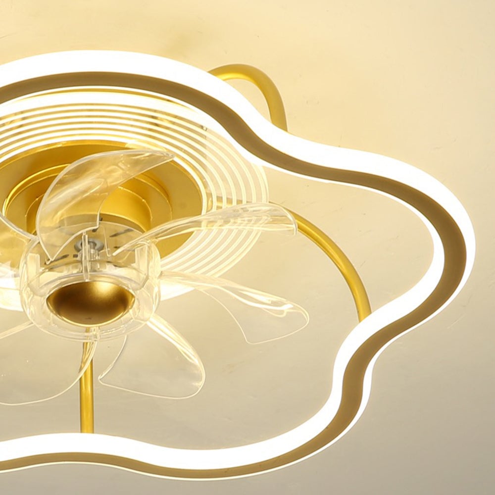 Kelley Deckenventilator mit Beleuchtung Blume Gold, ∅50CM - Lumpaz