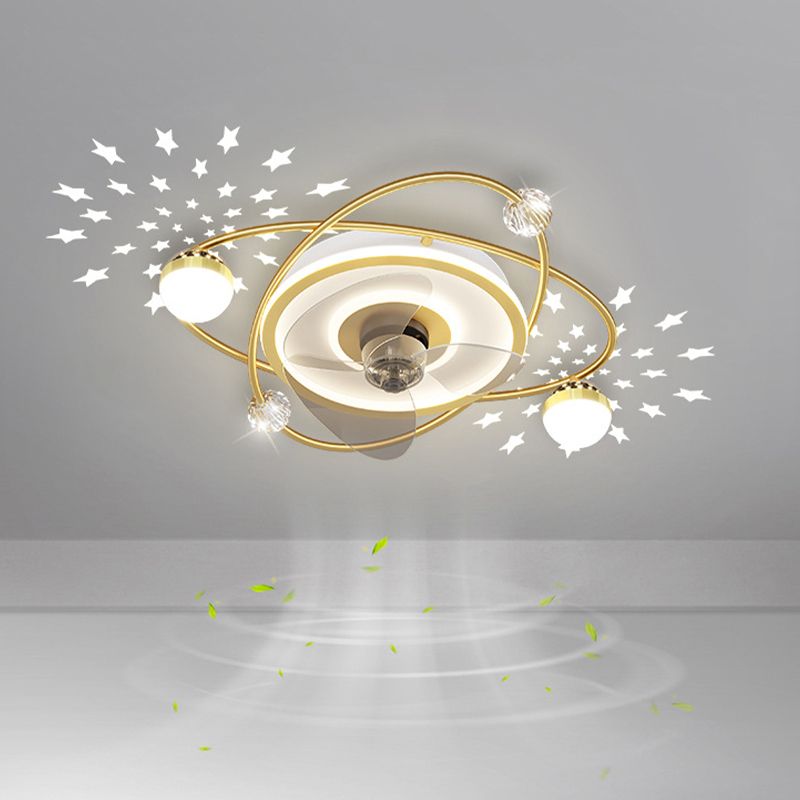 Madina Deckenventilator mit Beleuchtung Stern 3-Blatt, 2 Farben, ∅55CM - Lumpaz
