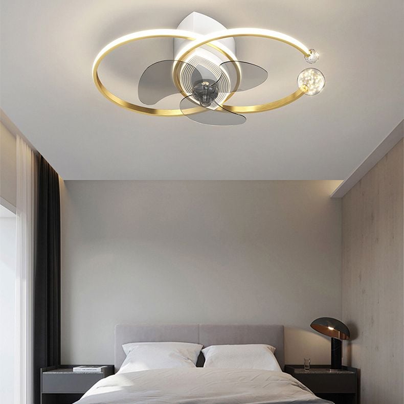 Arisha Deckenventilator mit Beleuchtung Doppel-C 3-Blatt, 2 Farben, ∅70CM - Lumpaz