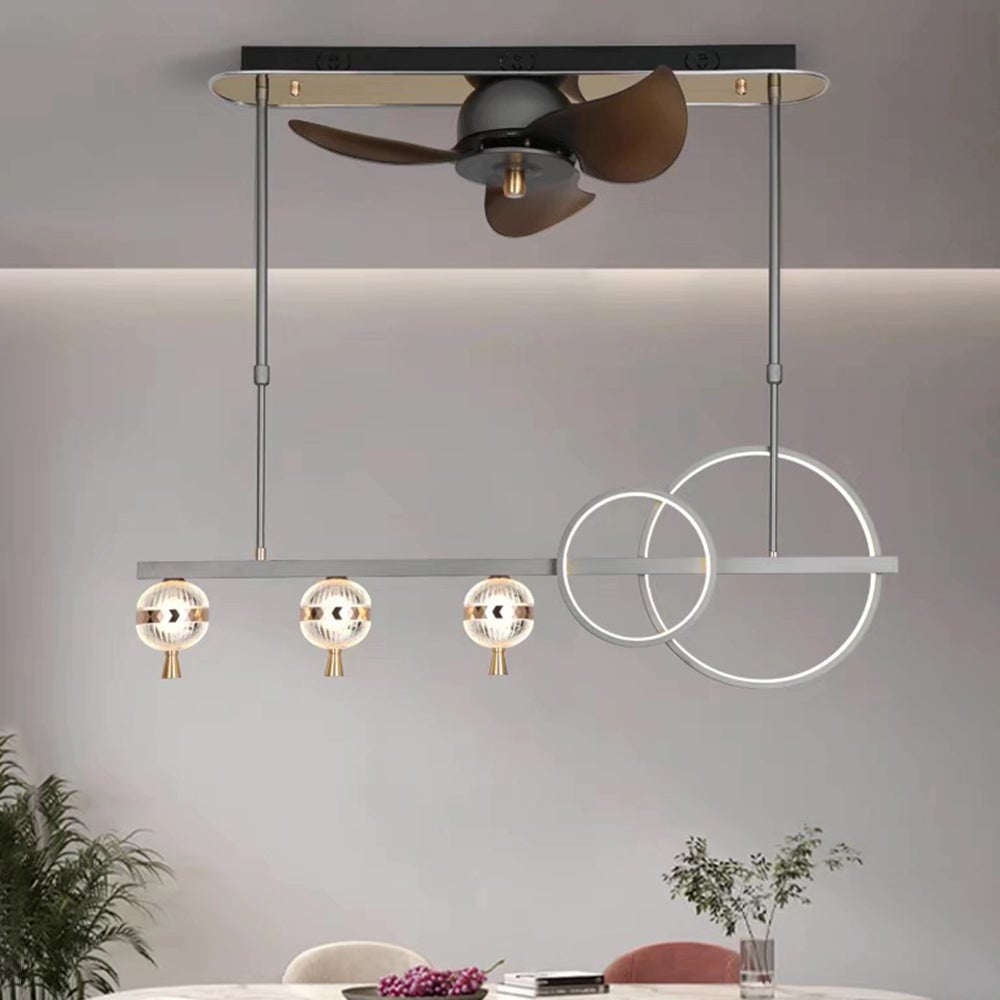 Madina Deckenventilator mit Beleuchtung Aluminium & Metall, ∅110CM - Lumpaz
