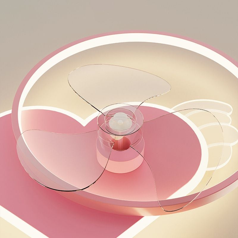 Minori Deckenventilator mit Beleuchtung Herz Rosa, 56CM Lang - Lumpaz