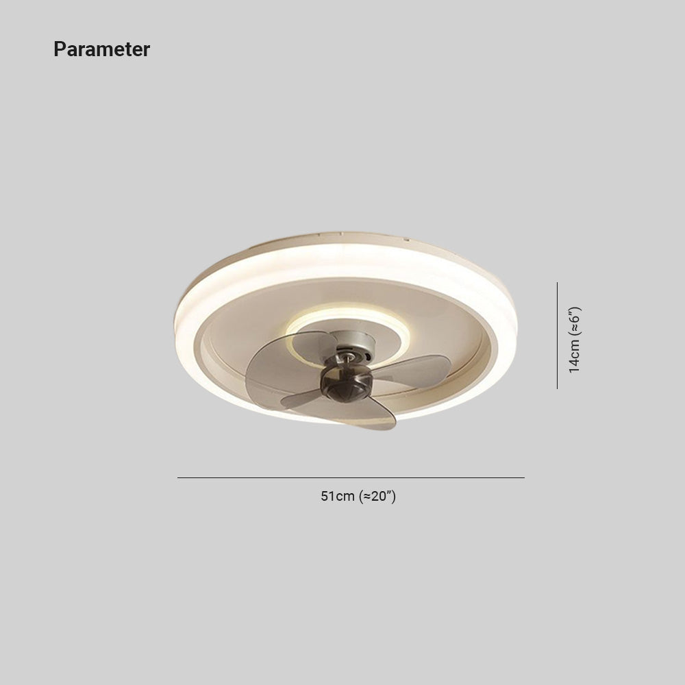 Edge Deckenventilator mit Beleuchtung 2-Licht Ring, 4 Farben, ∅50CM - Lumpaz