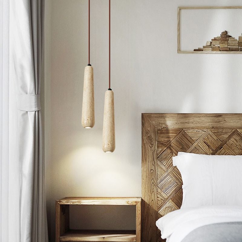 Ozawa Pendelleuchte, Cluster, Holz & Stein, 1/2/3-flammig - Lumpaz