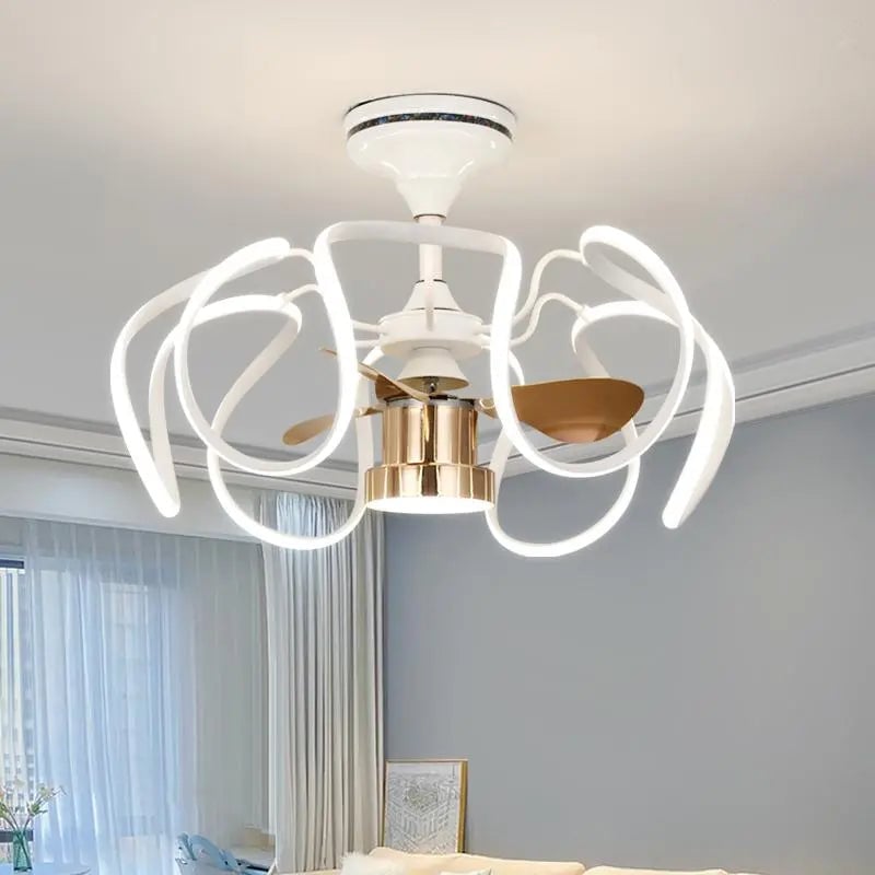 Lacey Deckenventilator mit Beleuchtung Grau & Weiß, 2 Stile, ∅65CM - Lumpaz