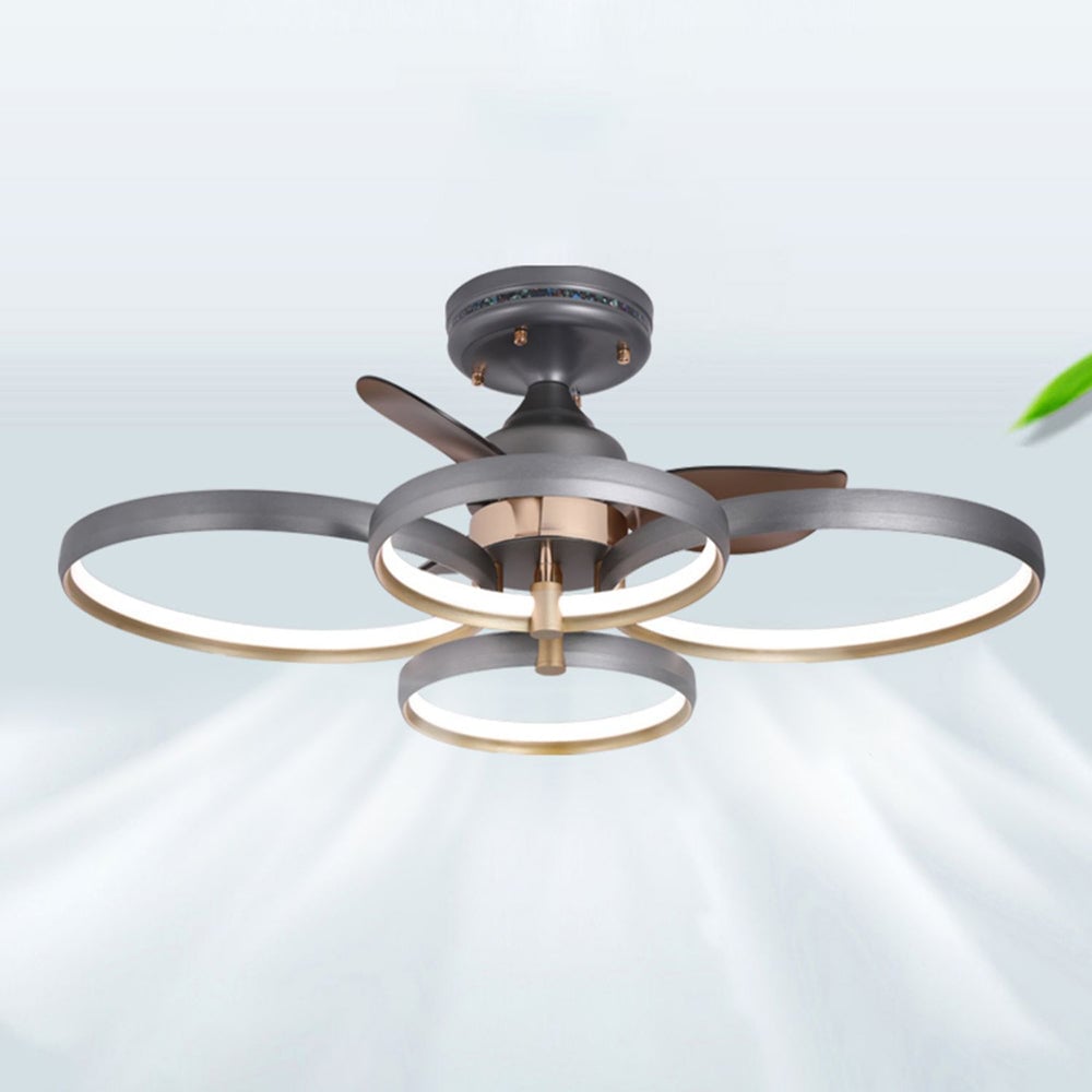 Kelley Deckenventilator mit Beleuchtung Aluminium & Metall, 2/3/4-flammig, ∅65/90CM - Lumpaz