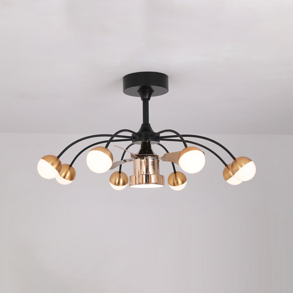 Valentina Deckenventilator mit Beleuchtung Aluminium & Metall, 8-flammig, ∅93CM - Lumpaz