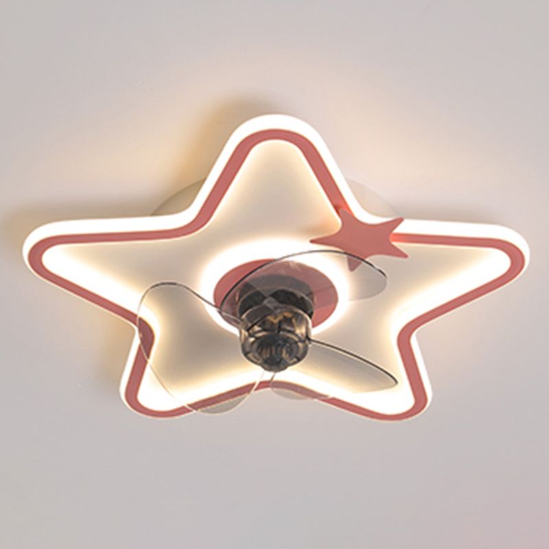Minori Deckenventilator mit Beleuchtung Wolke & Stern, 3 Farben, ∅52/57CM - Lumpaz