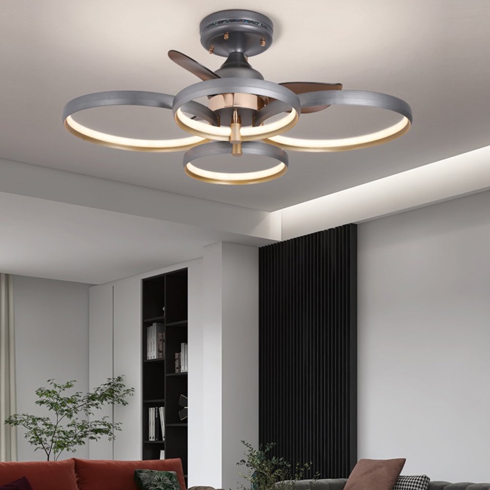 Kelley Deckenventilator mit Beleuchtung Aluminium & Metall, 2/3/4-flammig, ∅65/90CM - Lumpaz