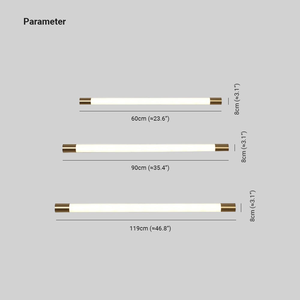 Edge Spiegelfront Wandleuchte Gold，60CM/90CM/119CM lang - Lumpaz