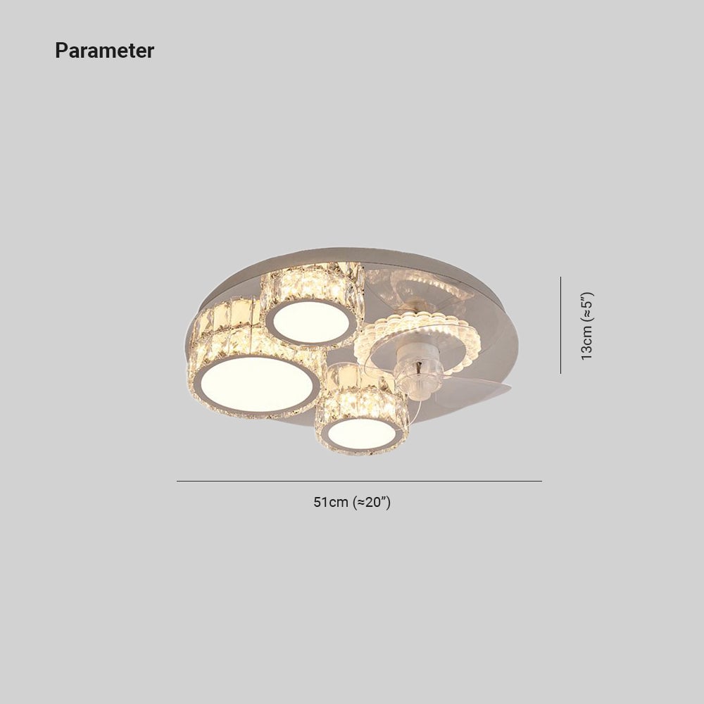 Kirsten Deckenventilator mit Beleuchtung, 12 Stile, ∅50CM/58CM/56CM/70CM - Lumpaz