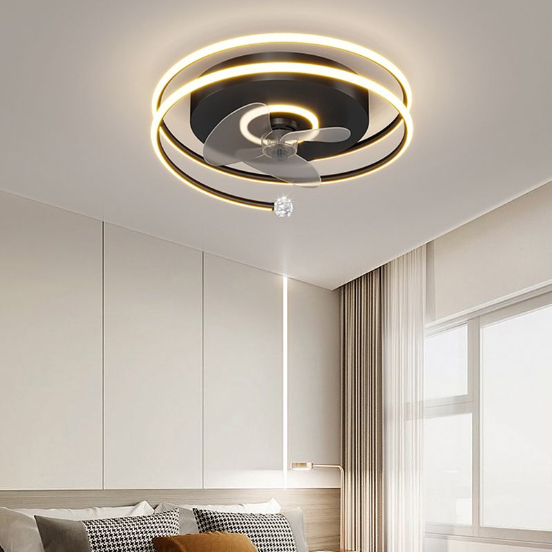Quinn Deckenventilator mit Beleuchtung 3-Ring, 3 Stile, ∅50/52/53CM - Lumpaz
