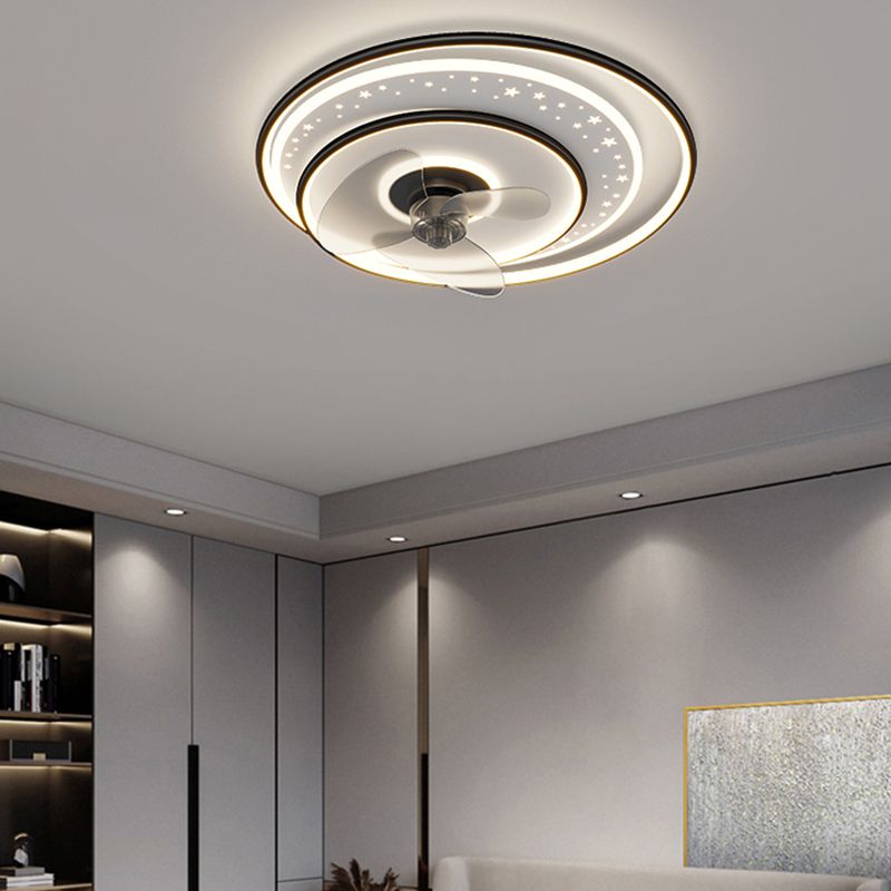 Quinn Deckenventilator mit Beleuchtung 3-Ring, 3 Stile, ∅50/52/53CM - Lumpaz