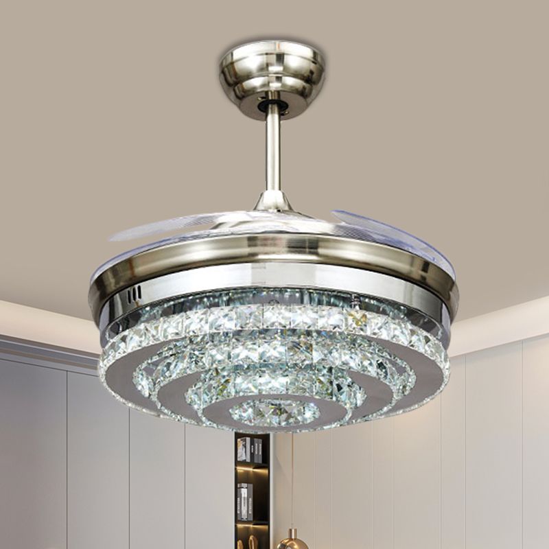 Kirsty Deckenventilator mit Beleuchtung Kristall Chrome, ∅48CM - Lumpaz