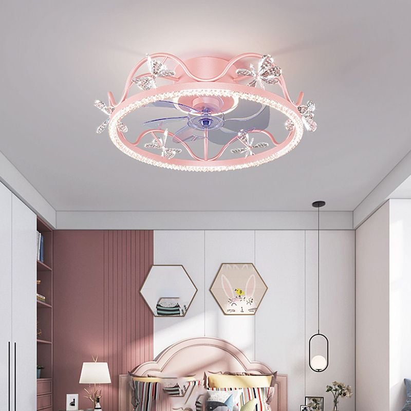 Minori Deckenventilator mit Beleuchtung Schneeflocke, 4 Farben, ∅52CM/52CM - Lumpaz