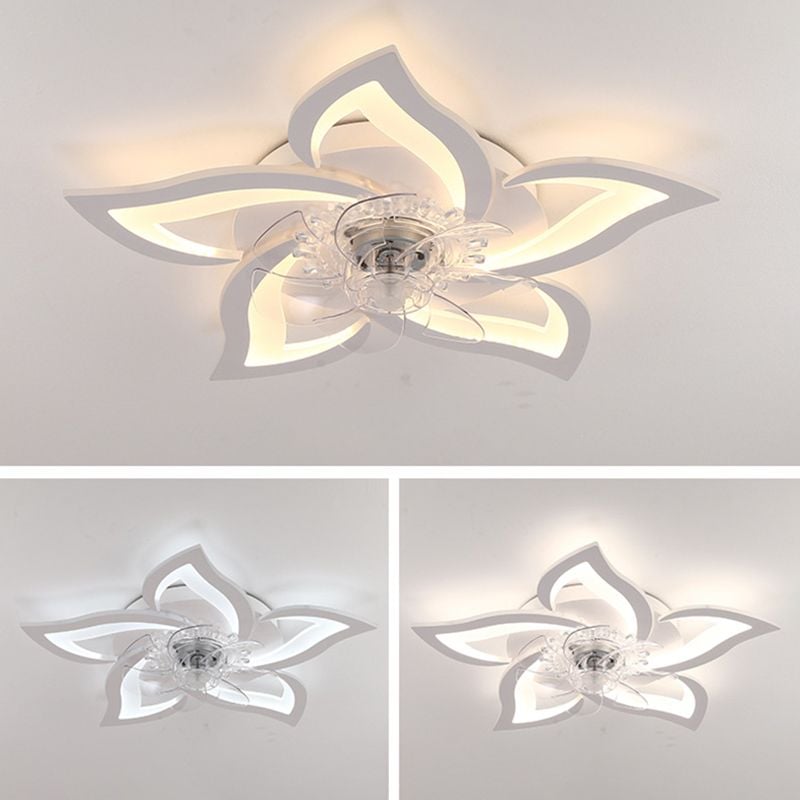 Hana Deckenventilator mit Beleuchtung Blume, 2 Farben, ∅65CM - Lumpaz
