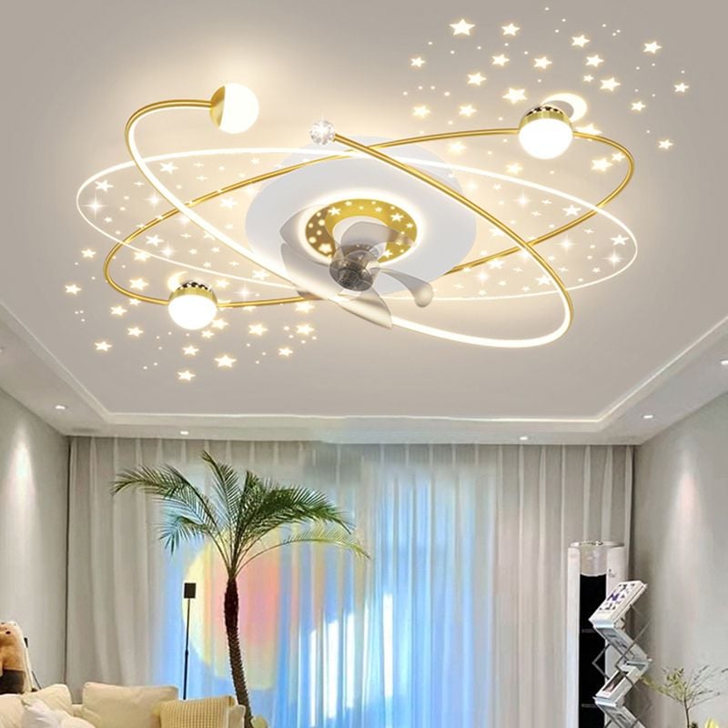 Madina Deckenventilator mit Beleuchtung Sternklar, 3 Farben, ∅110CM - Lumpaz