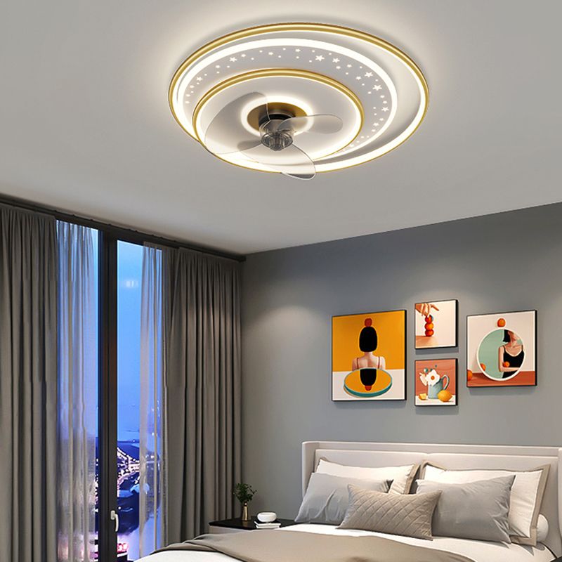 Quinn Deckenventilator mit Beleuchtung 3-Ring, 3 Stile, ∅50/52/53CM - Lumpaz