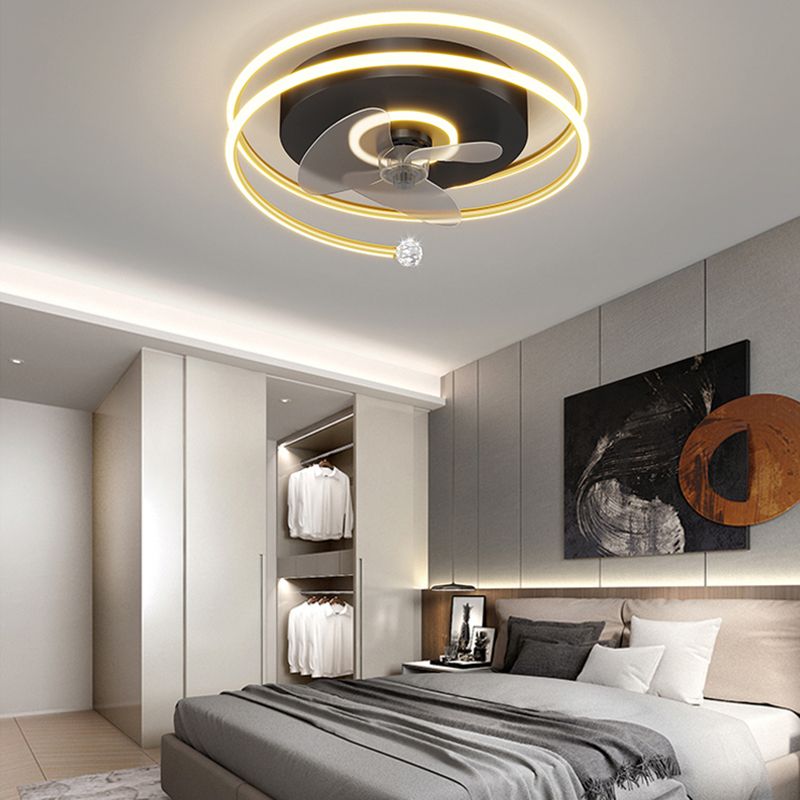 Quinn Deckenventilator mit Beleuchtung 3-Ring, 3 Stile, ∅50/52/53CM - Lumpaz