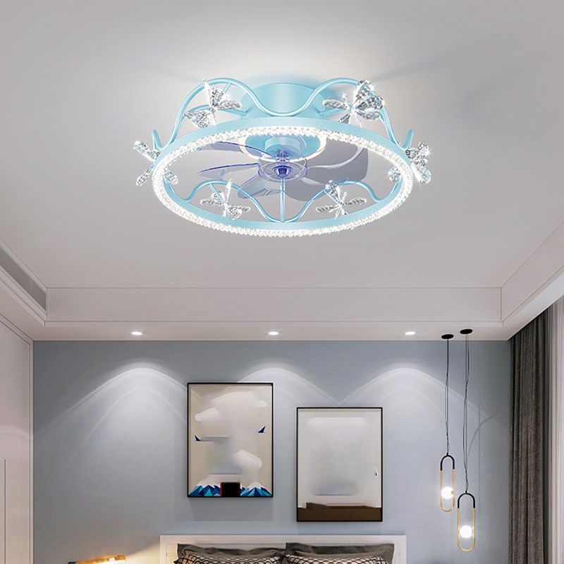 Minori Deckenventilator mit Beleuchtung Schneeflocke, 4 Farben, ∅52CM/52CM - Lumpaz