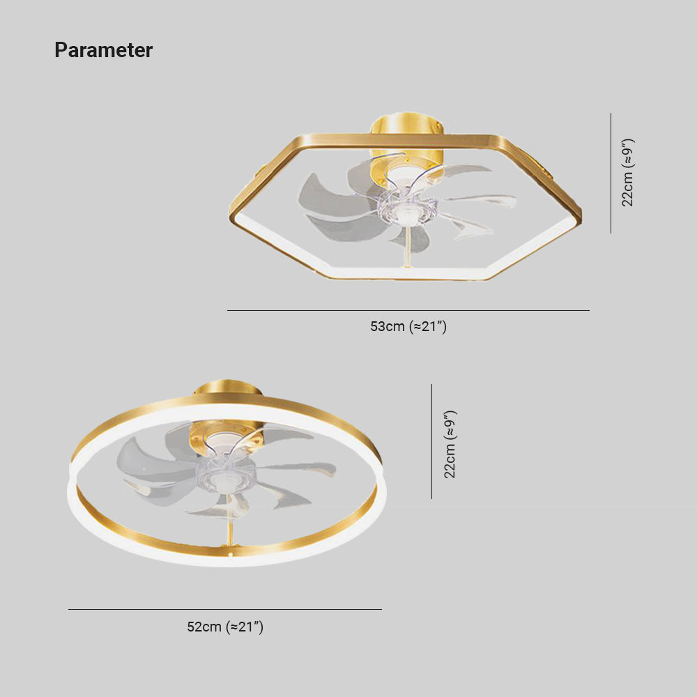 Bella Deckenventilator mit Beleuchtung, 3 Stile, ∅53CM/52CM - Lumpaz