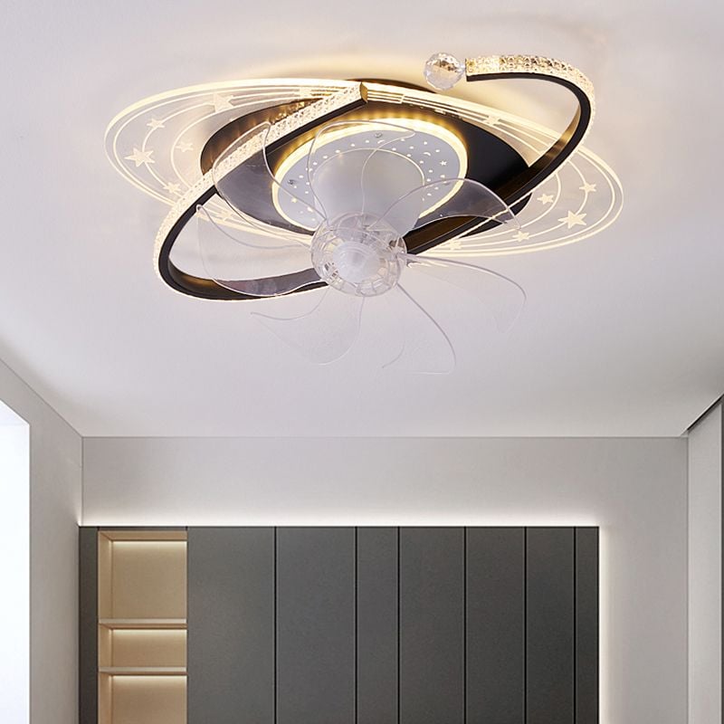 Minori Deckenventilator mit Beleuchtung Ellipse, 3 Farben, ∅50CM - Lumpaz