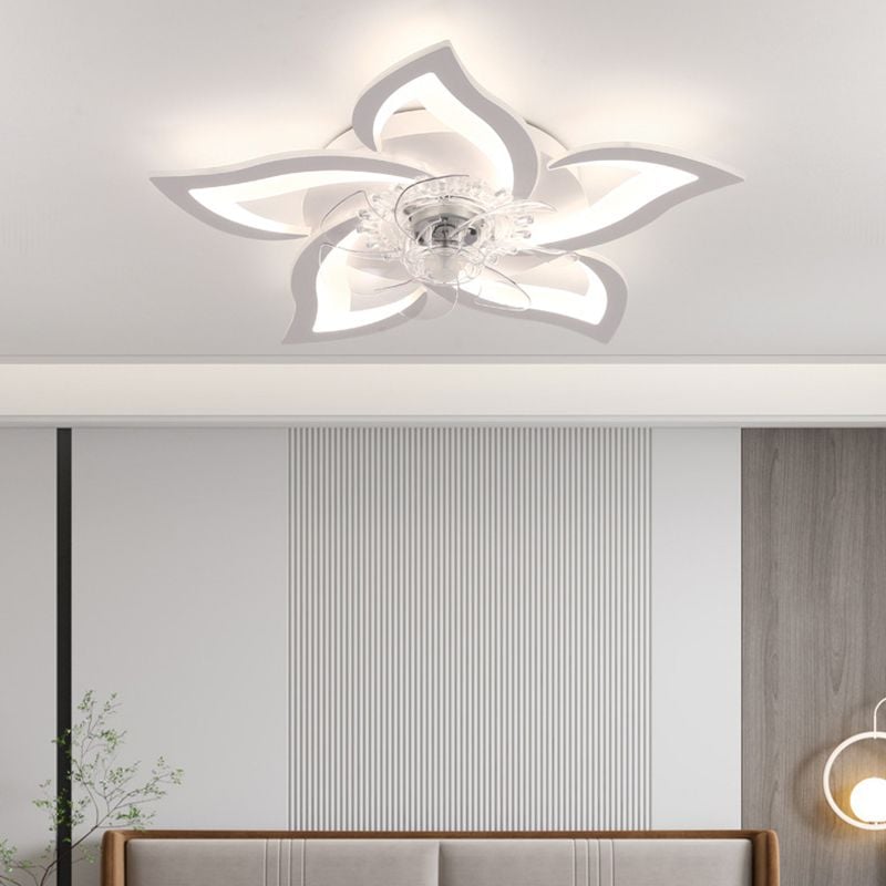 Hana Deckenventilator mit Beleuchtung Blume, 2 Farben, ∅65CM - Lumpaz