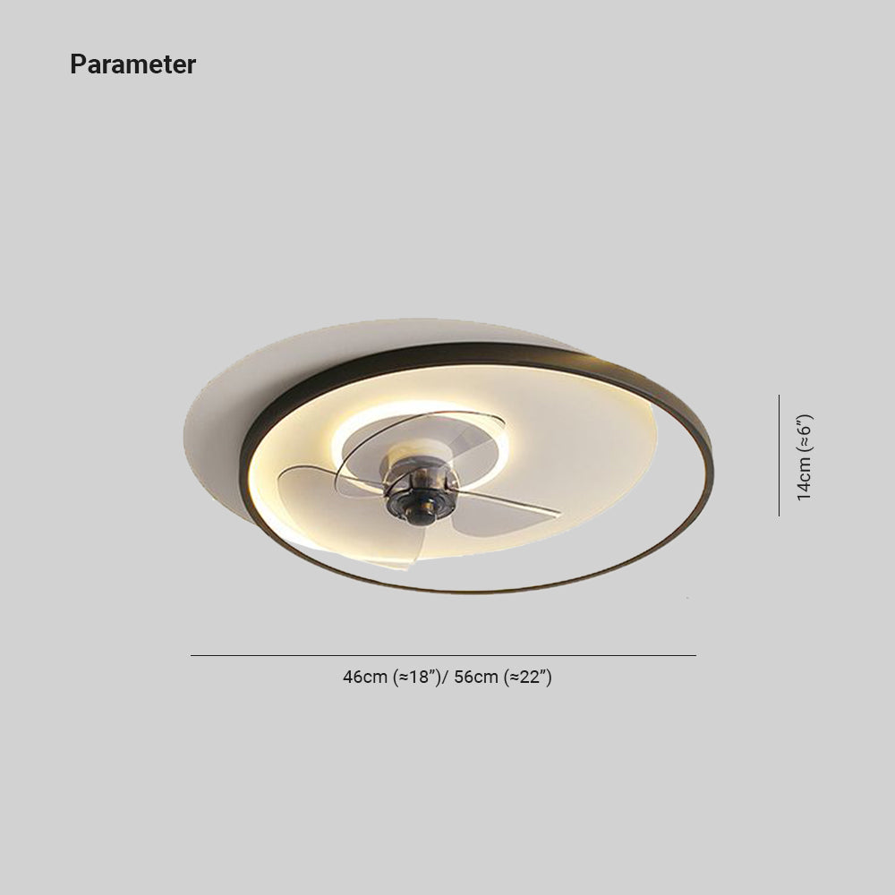 Quinn Deckenventilator mit Beleuchtung Doppel-Ring, 2 Farben, ∅46/56CM - Lumpaz