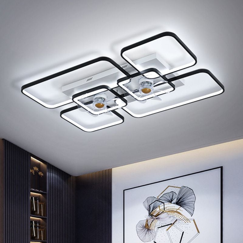 Lacey 2-Deckenventilator mit Beleuchtung, 2 Farben, ∅46/55/90/107CM - Lumpaz