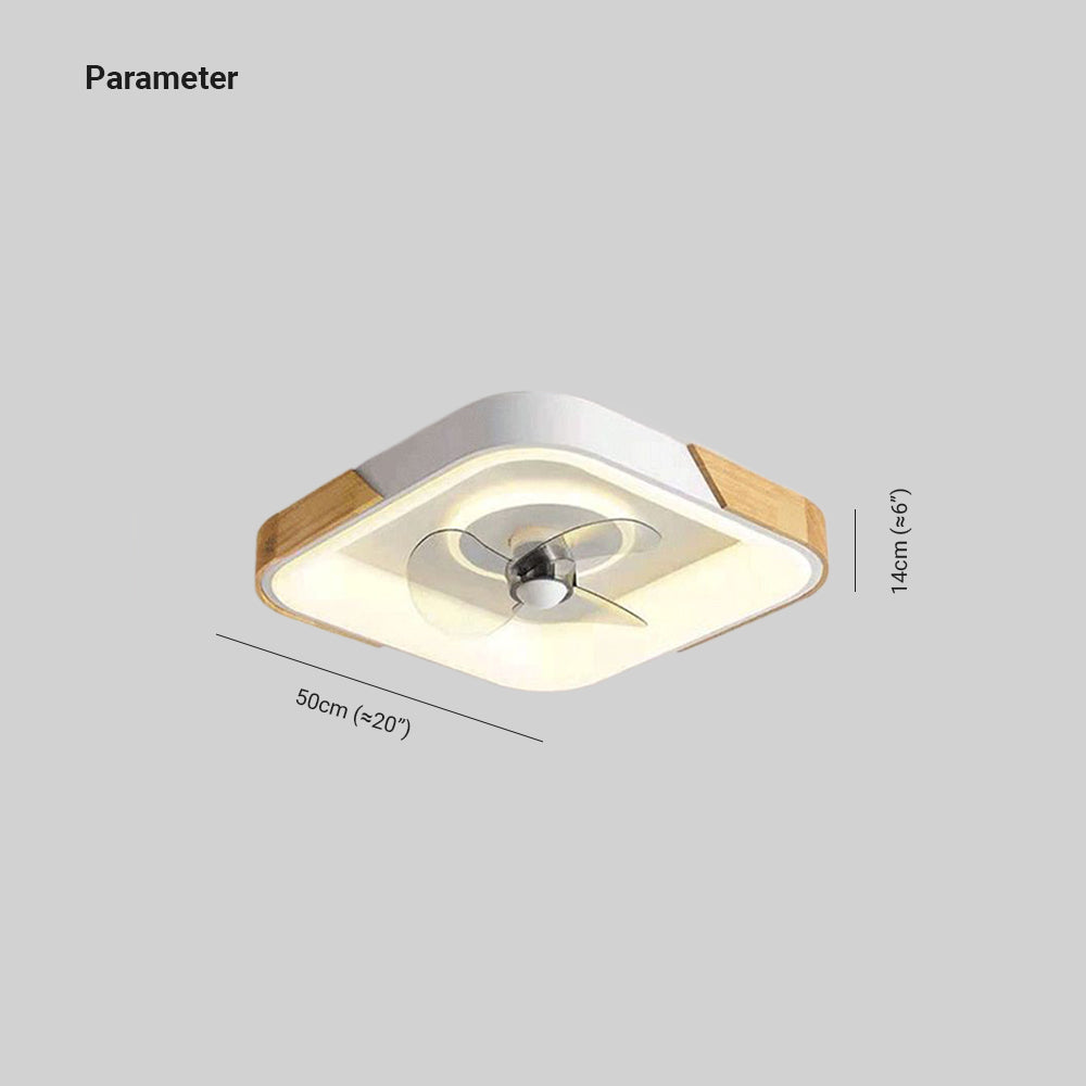 Ozawa Deckenventilator mit Beleuchtung, 3 Farben, ∅50CM - Lumpaz