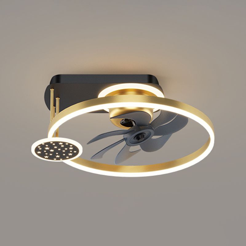 Minori Deckenventilator mit Beleuchtung Schneeflocke, 4 Farben, ∅52CM/52CM - Lumpaz