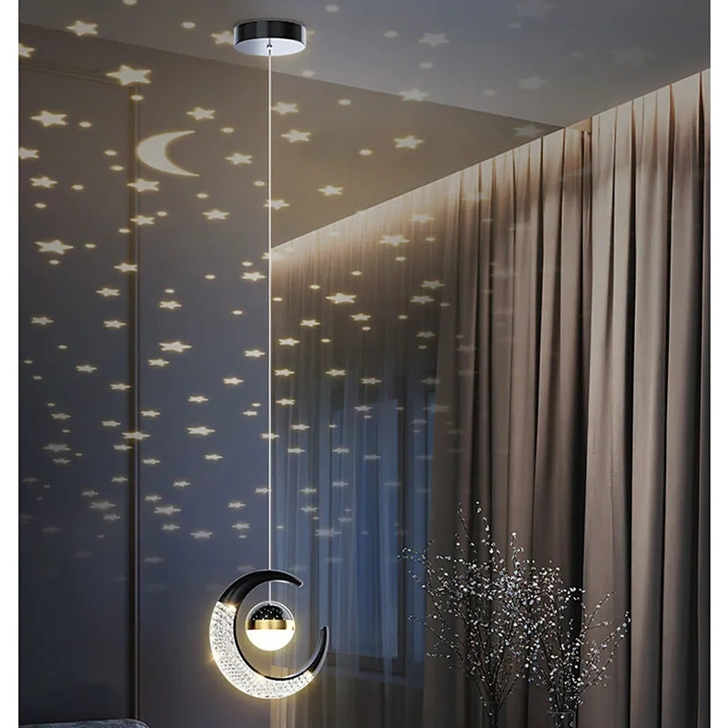 Madina LED Pendelleuchte Mond Sternenklar - Lumpaz