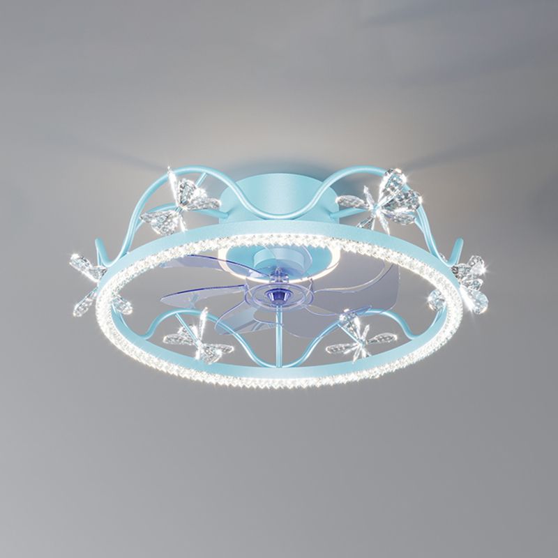 Minori Deckenventilator mit Beleuchtung Schneeflocke, 4 Farben, ∅52CM/52CM - Lumpaz