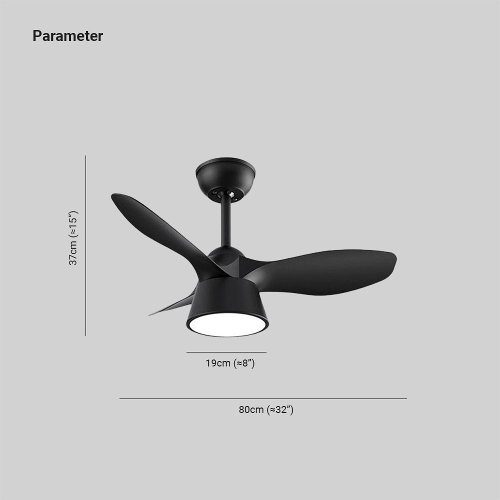 Walters Deckenventilator mit Beleuchtung, 3 Farben, 80CM Lang - Lumpaz