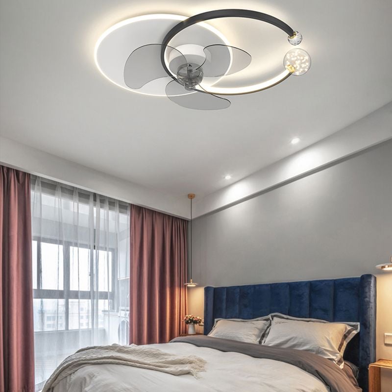 Morandi Sternenklar Deckenventilator mit Beleuchtung Doppel-C, 2 Farben, 62CM Lang - Lumpaz