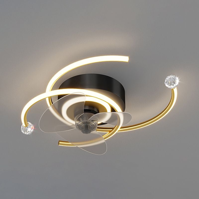 Quinn Deckenventilator mit Beleuchtung 3-Ring, 3 Stile, ∅50/52/53CM - Lumpaz