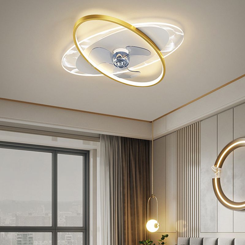 Edge Deckenventilator mit Beleuchtung Doppel-Ring, 2 Farben, 55CM Lang - Lumpaz