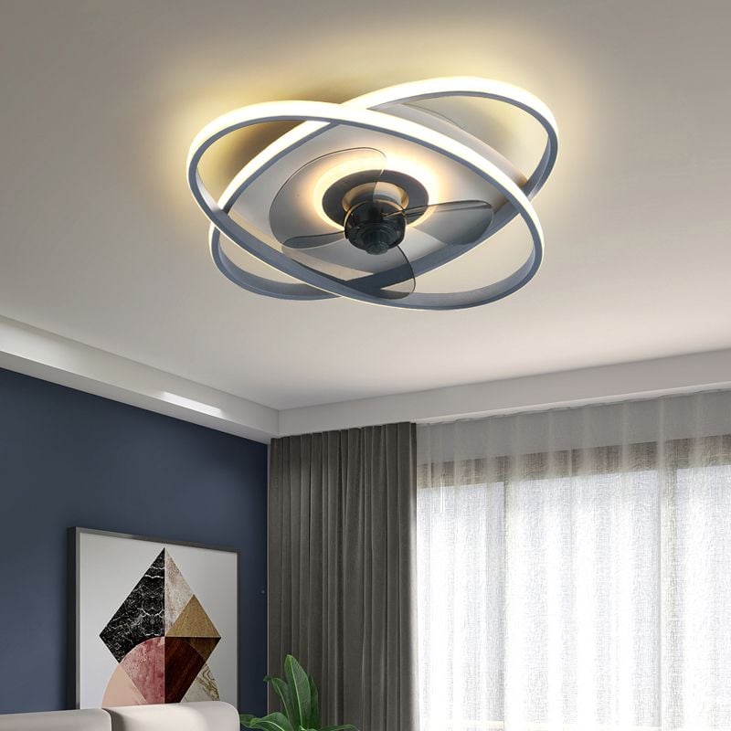 Arisha Deckenventilator mit Beleuchtung Doppel-Ring, 5 Farben, ∅50CM - Lumpaz