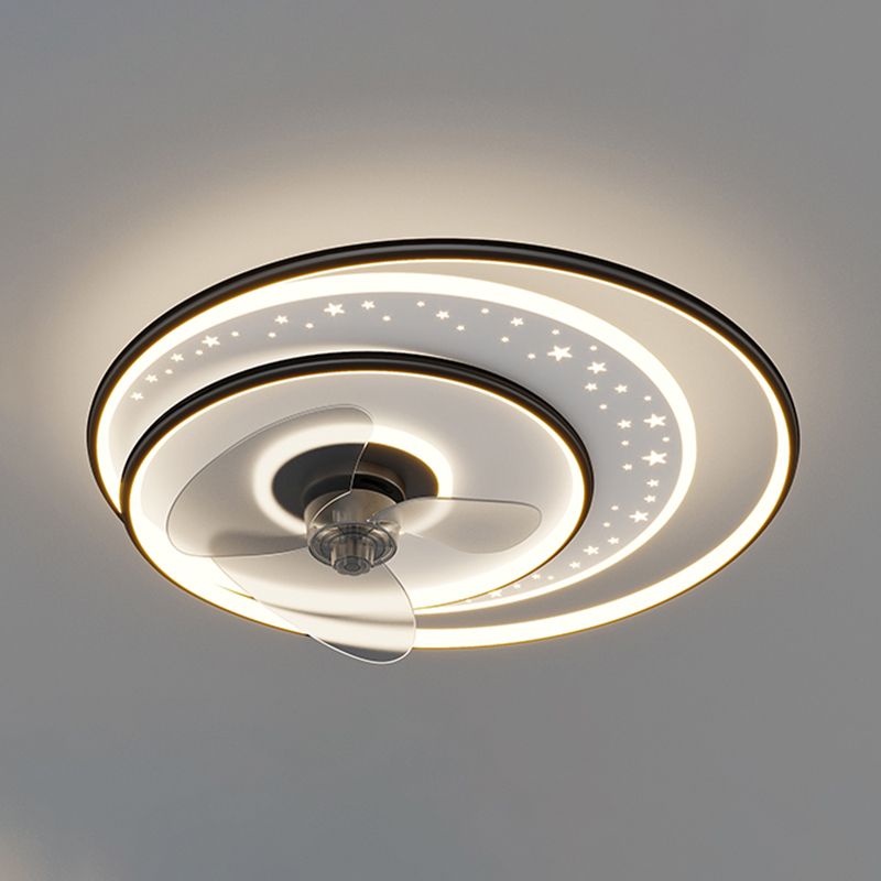 Quinn Deckenventilator mit Beleuchtung 3-Ring, 3 Stile, ∅50/52/53CM - Lumpaz