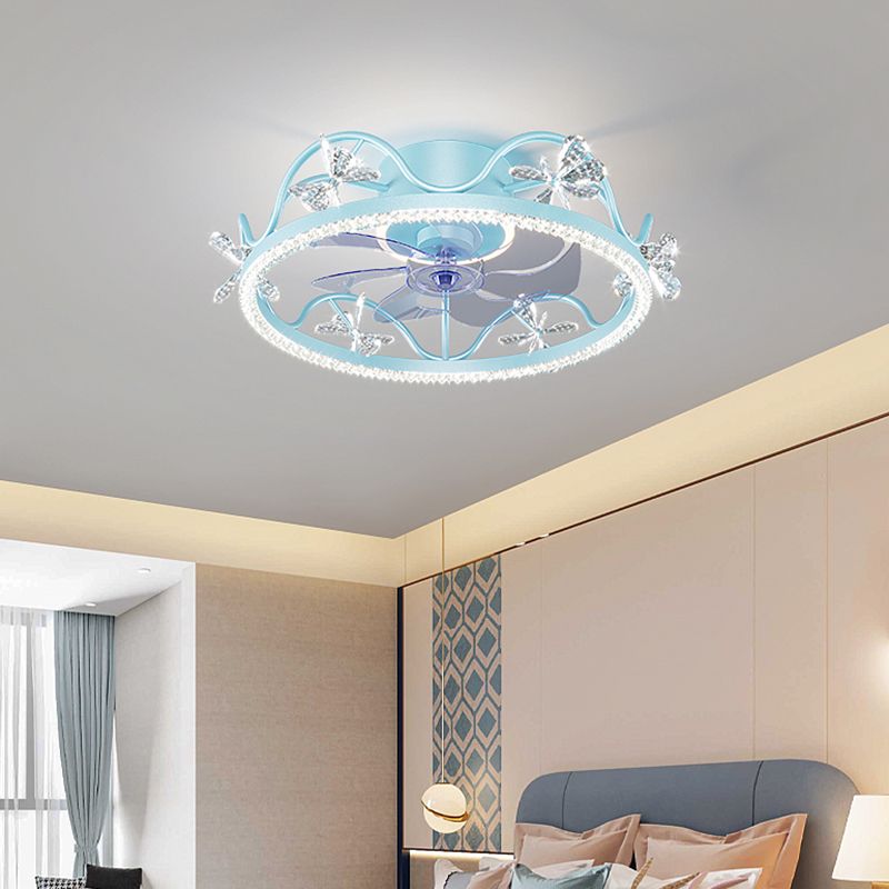 Minori Deckenventilator mit Beleuchtung Schneeflocke, 4 Farben, ∅52CM/52CM - Lumpaz